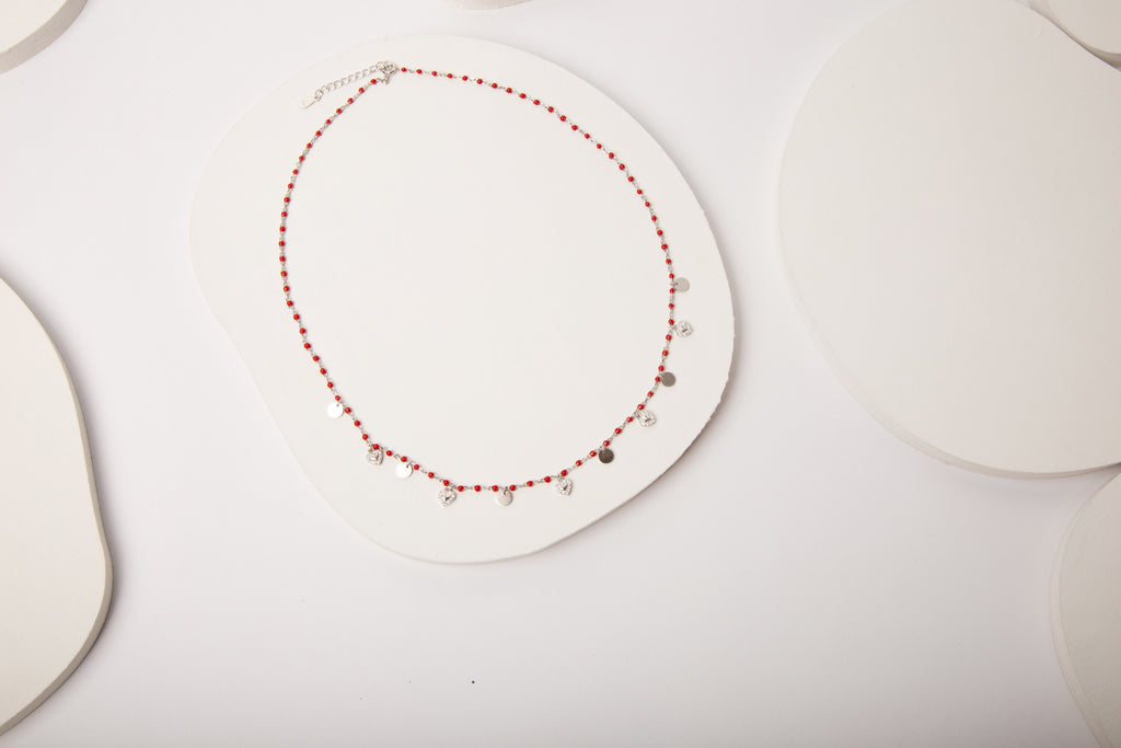 CADENA CORAZONES Y MONEDA